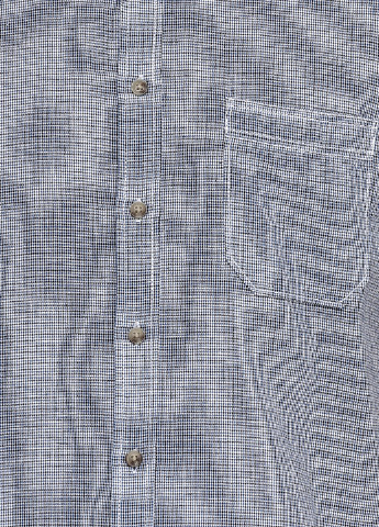 Серо-голубой кэжуал рубашка с геометрическим узором Angelo Litrico с коротким рукавом