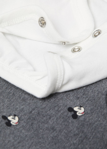 Білий демісезонний комплект (боді, брюки, шапка) H&M