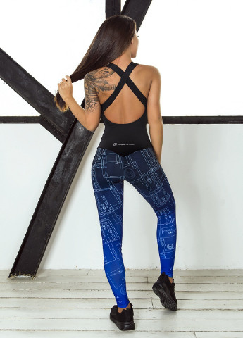 Комбінезон Designed for fitness комбінезон-брюки градієнт синій спортивний трикотаж, поліамід