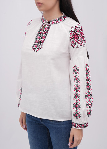 Белая вышиванка EQUILIBRI узор однотонный прямой хлопок (341745033)