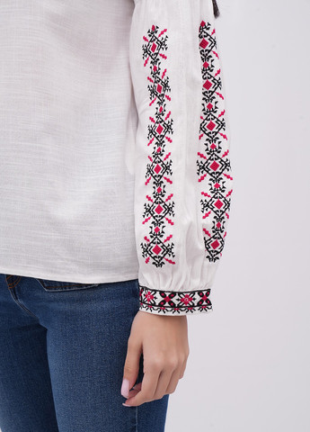 Белая вышиванка EQUILIBRI узор однотонный прямой хлопок (341745033)