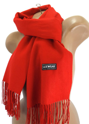 Женский кашемировый шарф Красный LuxWear S47008 однотонный красный кэжуал акрил, вискоза, кашемир