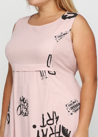 Бледно-розовое кэжуал платье New Colection с надписью