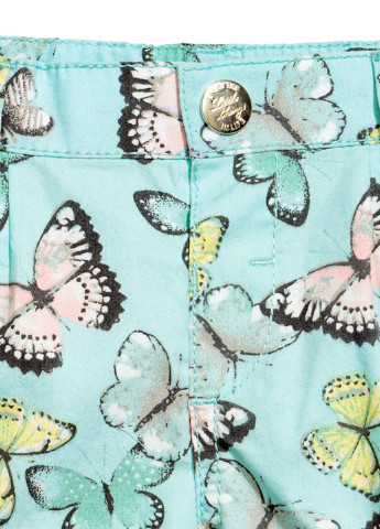Шорты H&M бабочки бирюзовые кэжуалы