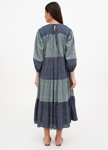 Серо-синее кэжуал платье клеш Madewell турецкие огурцы