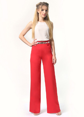 Красные кэжуал демисезонные прямые брюки Lila Kass