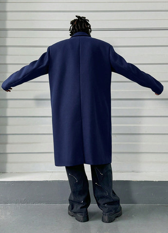 Індиго демісезонне Пальто двобортне SHEIN