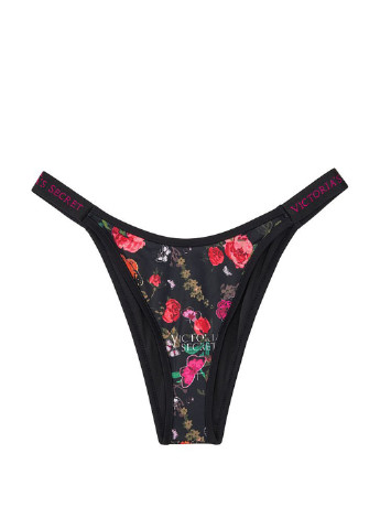Черные купальные трусики-плавки с цветочным принтом Victoria's Secret