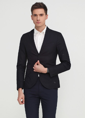 Пиджак H&M с длинным рукавом чёрный кэжуал