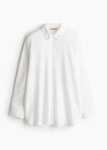 Белая кэжуал рубашка однотонная H&M