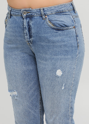 Голубые демисезонные укороченные, зауженные джинсы C&A