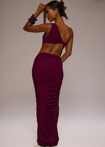 Фуксинова (кольору Фукія) вечірня сукня силуетна, з відкритою спиною SHEIN однотонна