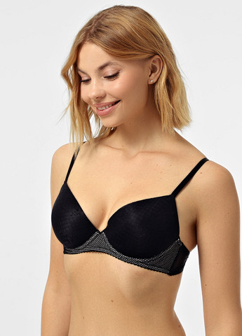 Чёрный балконет бюстгальтер Sambario с косточками полиамид