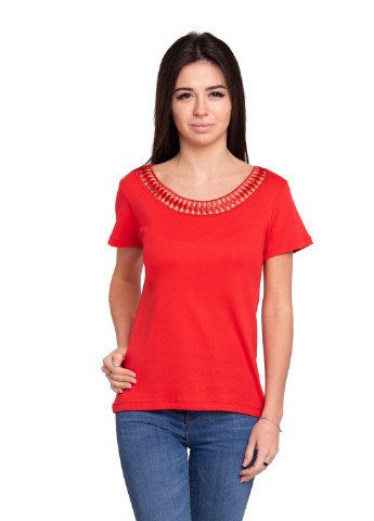 Червона всесезон футболка жіноча Наталюкс 21-2304