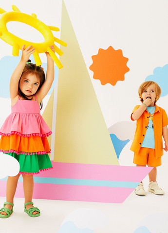 Оранжевая кэжуал рубашка однотонная KOTON