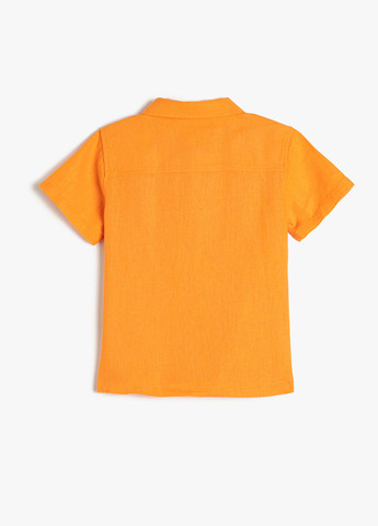 Оранжевая кэжуал рубашка однотонная KOTON