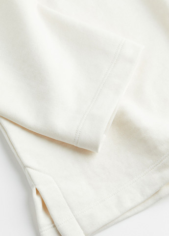 Свитшот H&M - Прямой крой однотонный белый кэжуал хлопок, трикотаж - (294644511)
