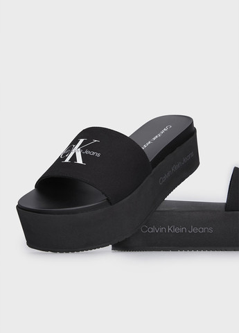 Черные шлепанцы Calvin Klein Jeans с логотипом
