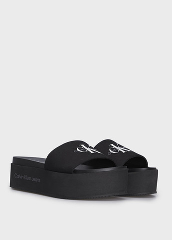 Черные шлепанцы Calvin Klein Jeans с логотипом