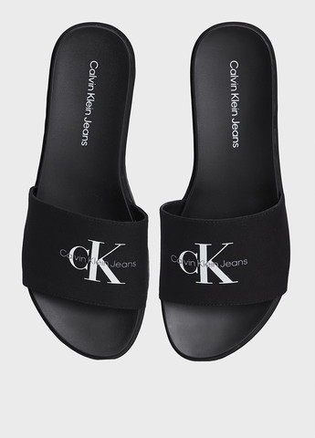 Черные шлепанцы Calvin Klein Jeans с логотипом