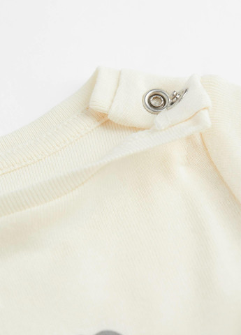 Молочный демисезонный комплект (боди, брюки, шапка) H&M