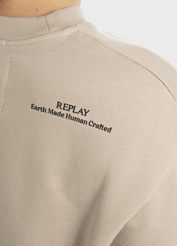 Бежевий світшот Replay логотип без декору (315018101)