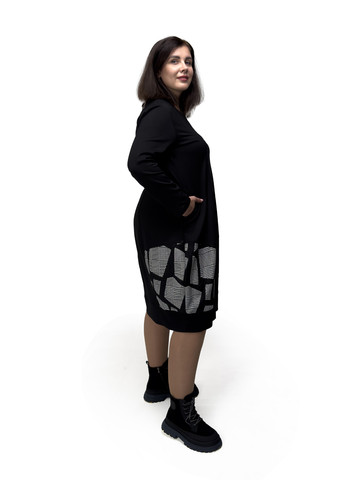 Черное кэжуал платье футляр Hookk Design с животным (анималистичным) принтом