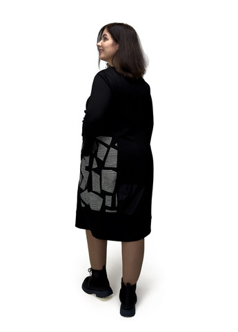 Черное кэжуал платье футляр Hookk Design с животным (анималистичным) принтом