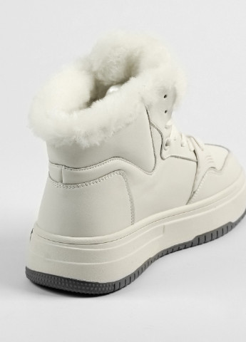 Зимние ботинки зимние белые кожа Lonza