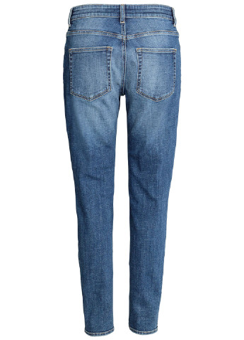 Синие демисезонные бойфренды, укороченные джинсы H&M