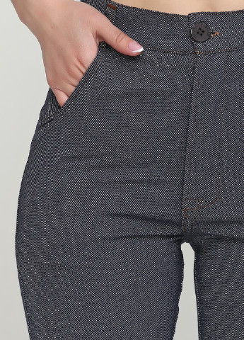 Серо-синие кэжуал демисезонные прямые брюки No Brand