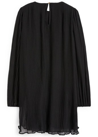 Черное кэжуал платье плиссированное C&A однотонное