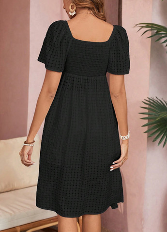 Чорний літній комплект (туніка, шорти) SHEIN