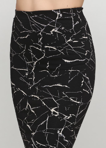 Черная кэжуал с абстрактным узором юбка H&M карандаш