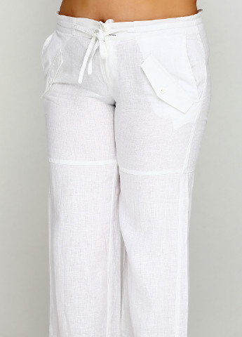 Белые кэжуал летние прямые брюки Stefanel