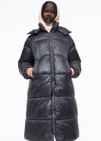 Темно-сіра демісезонна куртка продовжена вільного крою H&M