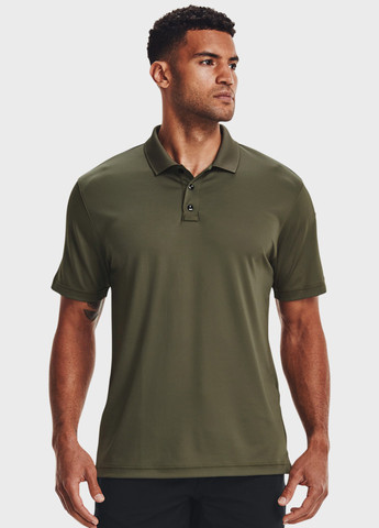 Оливковая мужская футболка поло Under Armour однотонная