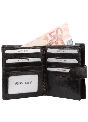 Мужское кожаное портмоне 10х12х2,5 см Rovicky (232988958)