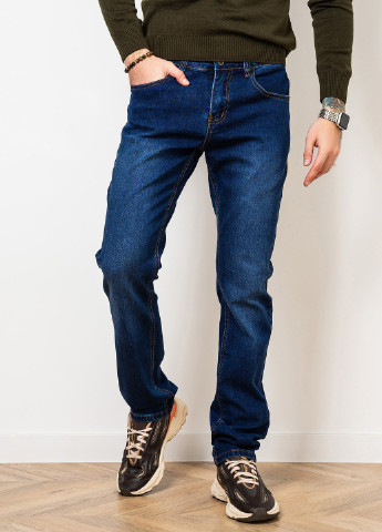 Синие демисезонные прямые джинсы мужские GN4-44 ISSA PLUS