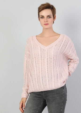Светло-розовый демисезонный пуловер пуловер Colin's