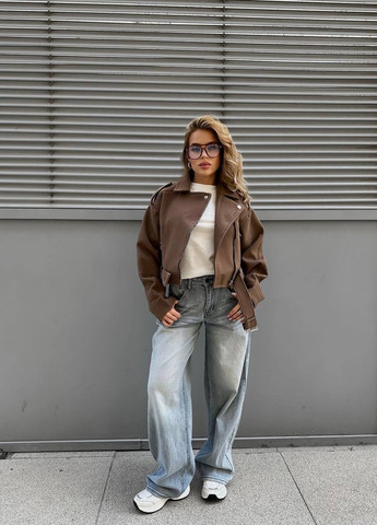 Коричнева демісезонна куртка косуха No Brand