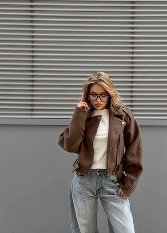 Коричнева демісезонна куртка косуха No Brand