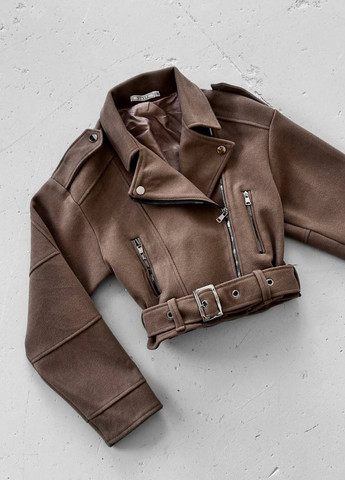 Коричнева демісезонна куртка косуха No Brand