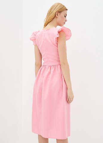 Розовое кэжуал платье а-силуэт Podium однотонное