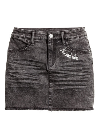 Спідниця H&M міні напис чорна джинсова