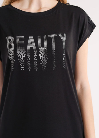 Черное кэжуал платье платье-футболка BBL однотонное