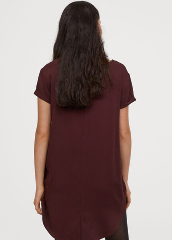 Бордовое кэжуал платье платье-футболка H&M