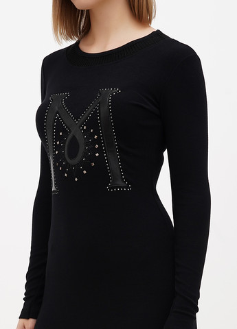 Чорна кежуал сукня силуетна Sassofono з малюнком