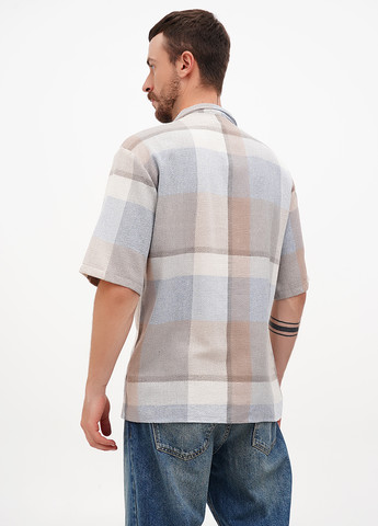 Серо-голубой кэжуал рубашка в клетку Boohoo