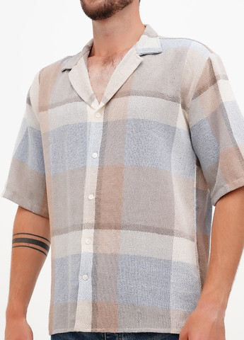 Серо-голубой кэжуал рубашка в клетку Boohoo